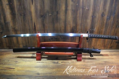 Japanese Hand Forged T10 Blue Acid Dye Clay Tempered Phoenix Katana Samurai Sword