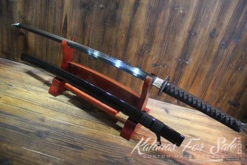 Japanese Hand Forged T10 Blue Acid Dye Clay Tempered Phoenix Katana Samurai Sword - Image 11