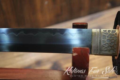Japanese Hand Forged T10 Blue Acid Dye Clay Tempered Phoenix Katana Samurai Sword - Image 8