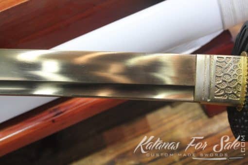 Hand Forged Gold Acid Dye 9260 Spring Steel Katana Phoenix Samurai Sword - Image 9