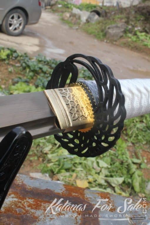 Hand Forged Gold Acid Dye 9260 Spring Steel Katana Phoenix Samurai Sword - Image 3