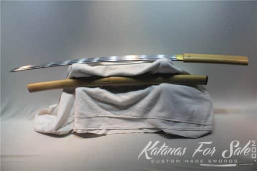 1060 Carbon Steel Hackberry Wood Shirasaya Sword - Image 3