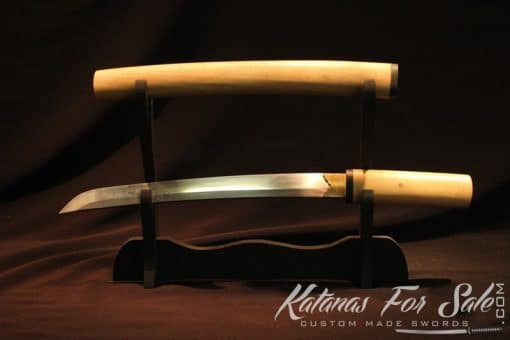Traditional Japanese Tanto 1060 Folded Steel Tiger Shirasaya