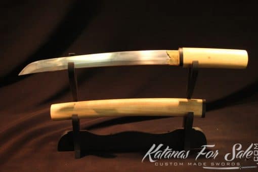 Traditional Japanese Tanto 1060 Folded Steel Tiger Shirasaya - Image 3
