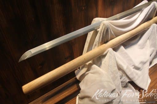 Hand Forged Folded 1060 Carbon Steel Shirasaya - Image 4