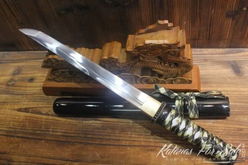 1060 Heat Tempered Carbon Steel Double Groove Tanto - Image 8