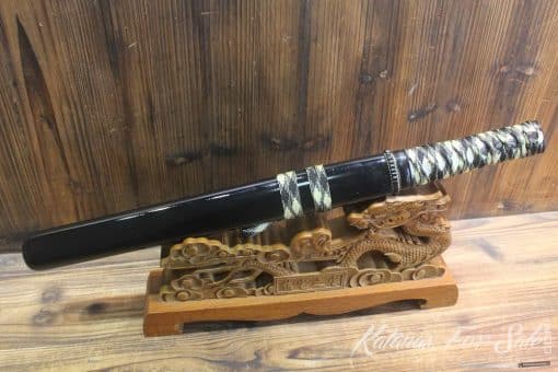 1060 Heat Tempered Carbon Steel Double Groove Tanto - Image 5