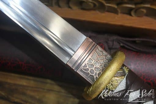 Fully Sharpened 1060 Heat Tempered Tanto with Blood Groove - Image 10