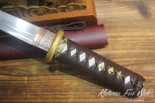 Fully Sharpened 1060 Heat Tempered Tanto with Blood Groove - Image 7