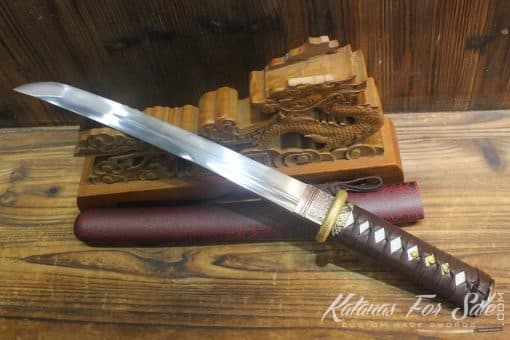Fully Sharpened 1060 Heat Tempered Tanto with Blood Groove - Image 6