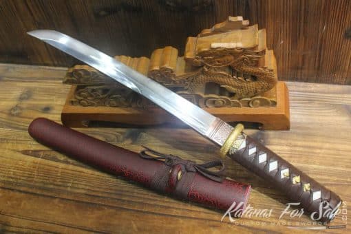 Fully Sharpened 1060 Heat Tempered Tanto with Blood Groove - Image 5