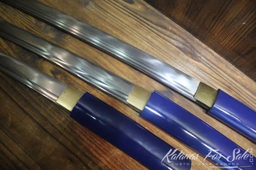 1060 Heat Tempered Katana, Wakizashi & Tanto Shirasaya Set - Image 18