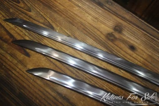 1060 Heat Tempered Katana, Wakizashi & Tanto Shirasaya Set - Image 16