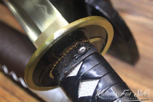 Hand Forged Gold Acid Dye T10 Steel Tachi Samurai Sword - Image 10