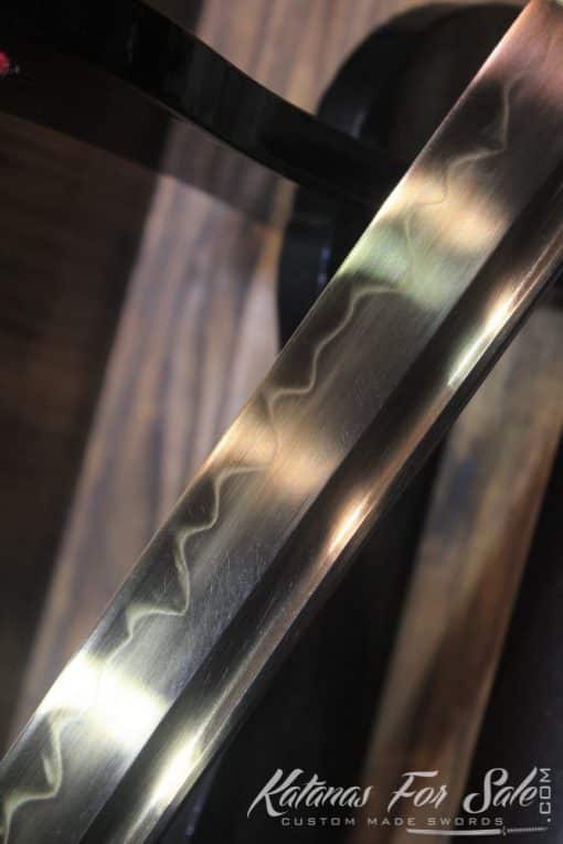 Hand Forged Gold Acid Dye T10 Steel Tachi Samurai Sword - Image 11