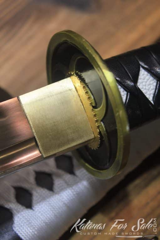 Hand Forged Gold Acid Dye T10 Steel Tachi Samurai Sword - Image 2