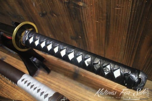 Hand Forged Gold Acid Dye T10 Steel Tachi Samurai Sword - Image 8