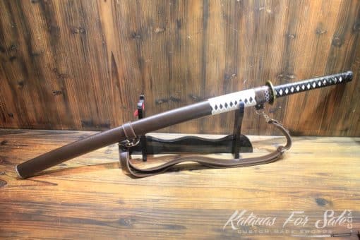 Hand Forged Gold Acid Dye T10 Steel Tachi Samurai Sword - Image 6