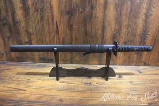 Black Acid Dye 1060 Carbon Steel Ninjato Wakizashi Sword - Image 5