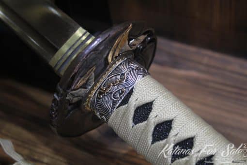 Gold Acid Dye High Carbon Steel Katana with High Quality Copper Fittings - Image 7