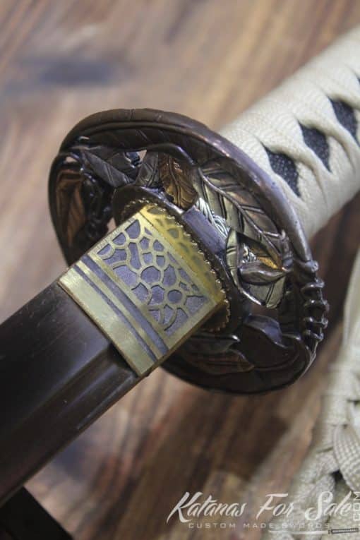 Gold Acid Dye High Carbon Steel Katana with High Quality Copper Fittings - Image 2