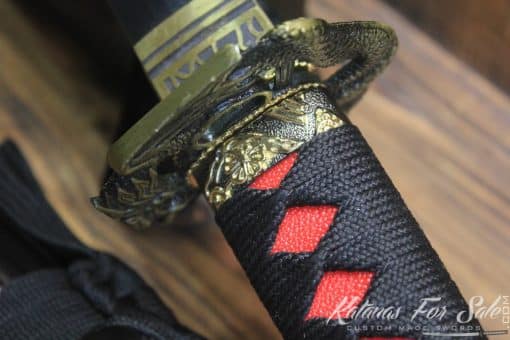 Hand Forged Black Acid Dye T10 Steel Samurai Sword Katana - Image 10