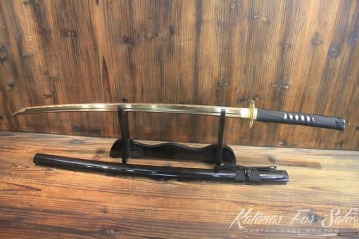 Hand Forged Gold Acid Dye High Carbon Steel Katana Samurai Sword - Image 6