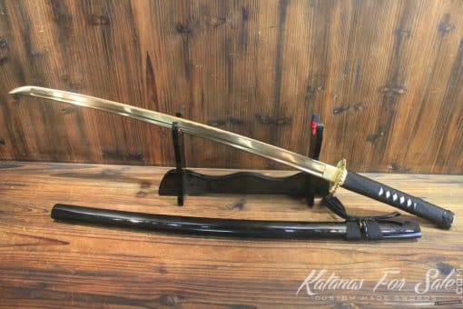 Hand Forged Gold Acid Dye High Carbon Steel Katana Samurai Sword - Image 5