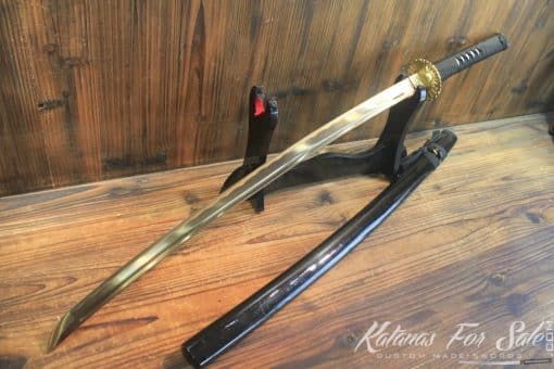 Hand Forged Gold Acid Dye High Carbon Steel Katana Samurai Sword - Image 3
