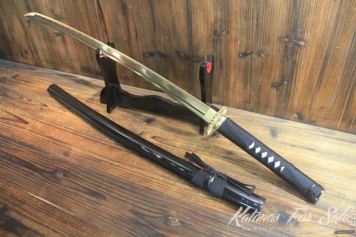 Hand Forged Gold Acid Dye High Carbon Steel Katana Samurai Sword