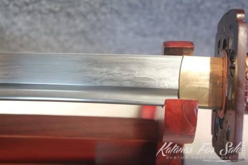 Japanese Flowers Tsuba Hand Forged Folded Steel Samurai Katana Sword - Image 7