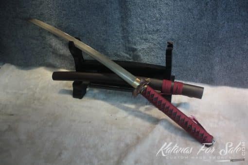 Japanese Frog Hand Forged Clay Tempered T10 Samurai Wakziashi Sword