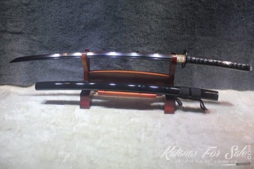 Japanese Black Acid T10 Clay Tempered Samurai Sword Katana & Wakizashi - Image 3