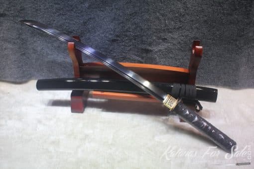 Japanese Black Acid T10 Clay Tempered Samurai Sword Katana & Wakizashi
