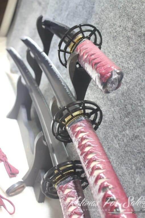 Hand Forged White Japanese Sword Set - Katana Wakizashi Tanto - Image 6