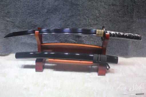 Japanese Black Acid T10 Clay Tempered Samurai Sword Katana & Wakizashi - Image 11