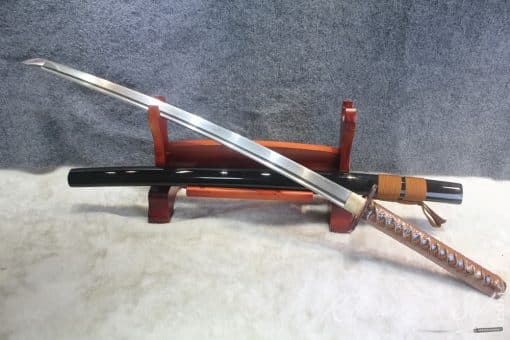 Japanese Flowers Tsuba Hand Forged Folded Steel Samurai Katana Sword - Image 10