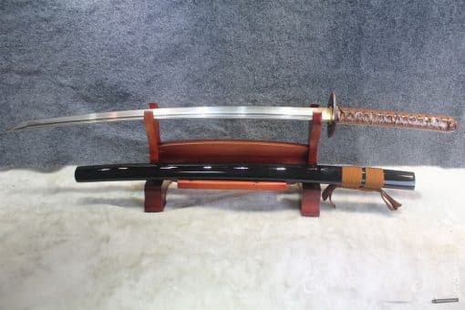 Japanese Flowers Tsuba Hand Forged Folded Steel Samurai Katana Sword - Image 3