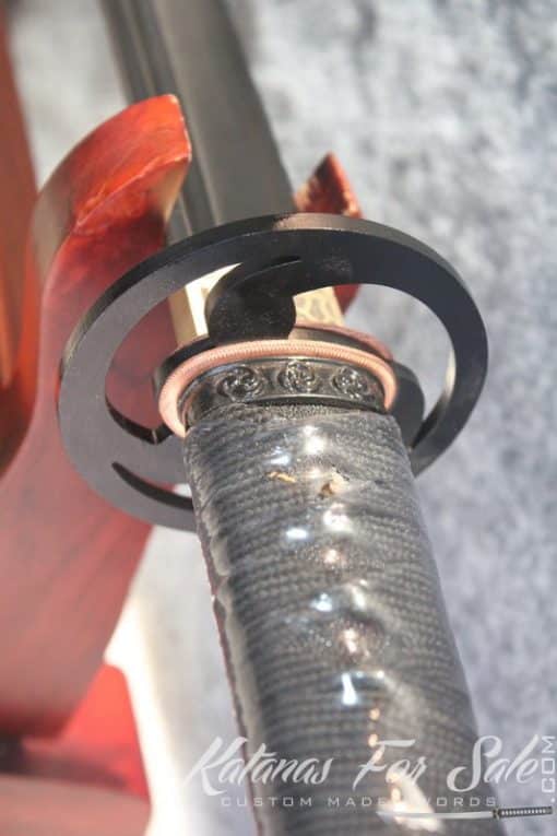 Black Japanese Wakizashi Iron Tsuba Samurai Sword Full Tang - Image 10