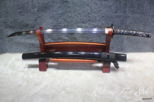 Black Japanese Wakizashi Iron Tsuba Samurai Sword Full Tang - Image 3