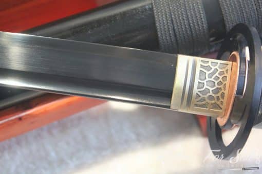 Black Japanese Wakizashi Iron Tsuba Samurai Sword Full Tang - Image 5