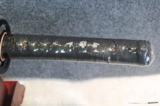 Black Japanese Wakizashi Iron Tsuba Samurai Sword Full Tang - Image 4