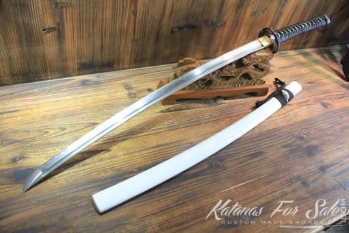 Hand Forged Samurai Katana Sword T10 Folded Clay Tempered Japanese Crane