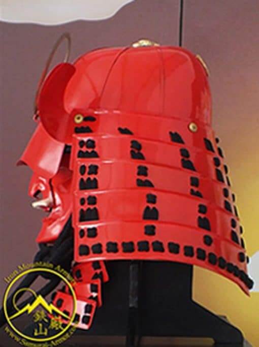 Red Samurai Helmet - Kabuto with Menpo Toyotomi Clan - Image 4