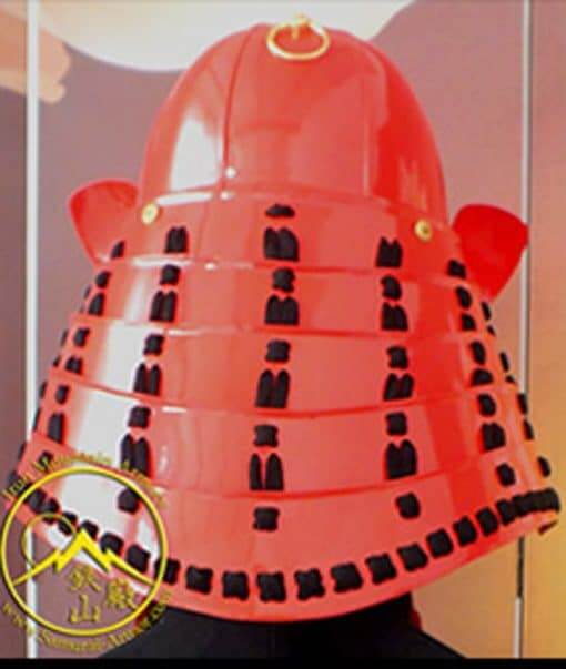 Red Samurai Helmet - Kabuto with Menpo Toyotomi Clan - Image 3