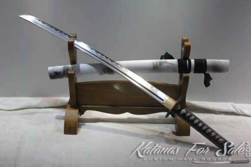 Smoke Grey Folded Clay Tempered Wakizashi - Image 5