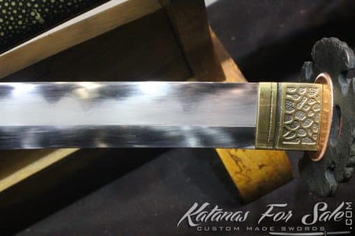 Japanese Kuro Black Full Ray Skin Ninja Katana with Hadori Polish - Image 9