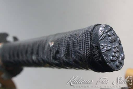 Japanese Kuro Black Full Ray Skin Ninja Katana with Hadori Polish - Image 4