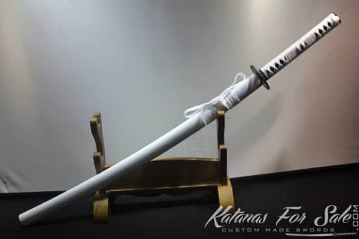 Japanese Hand Forged White Katana 1060 Carbon Steel - Image 3