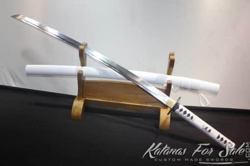 Japanese Hand Forged White Katana 1060 Carbon Steel - Image 5